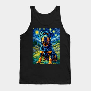 Rottweiler in starry night Tank Top